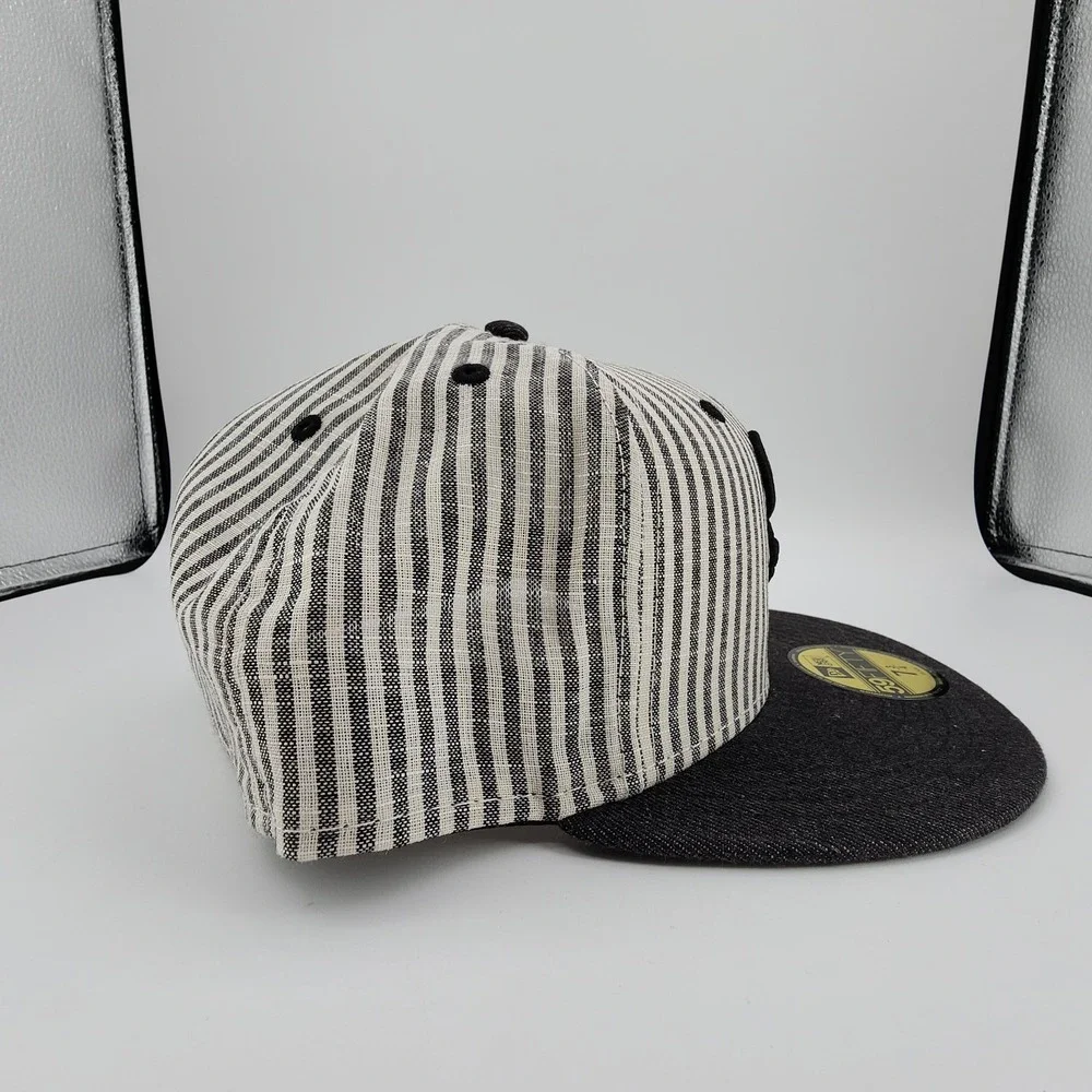 Chicago‎ White Sox Hat New Era 59FIFTY Striped Seersucker Fitted Size 7 3/4 NEW